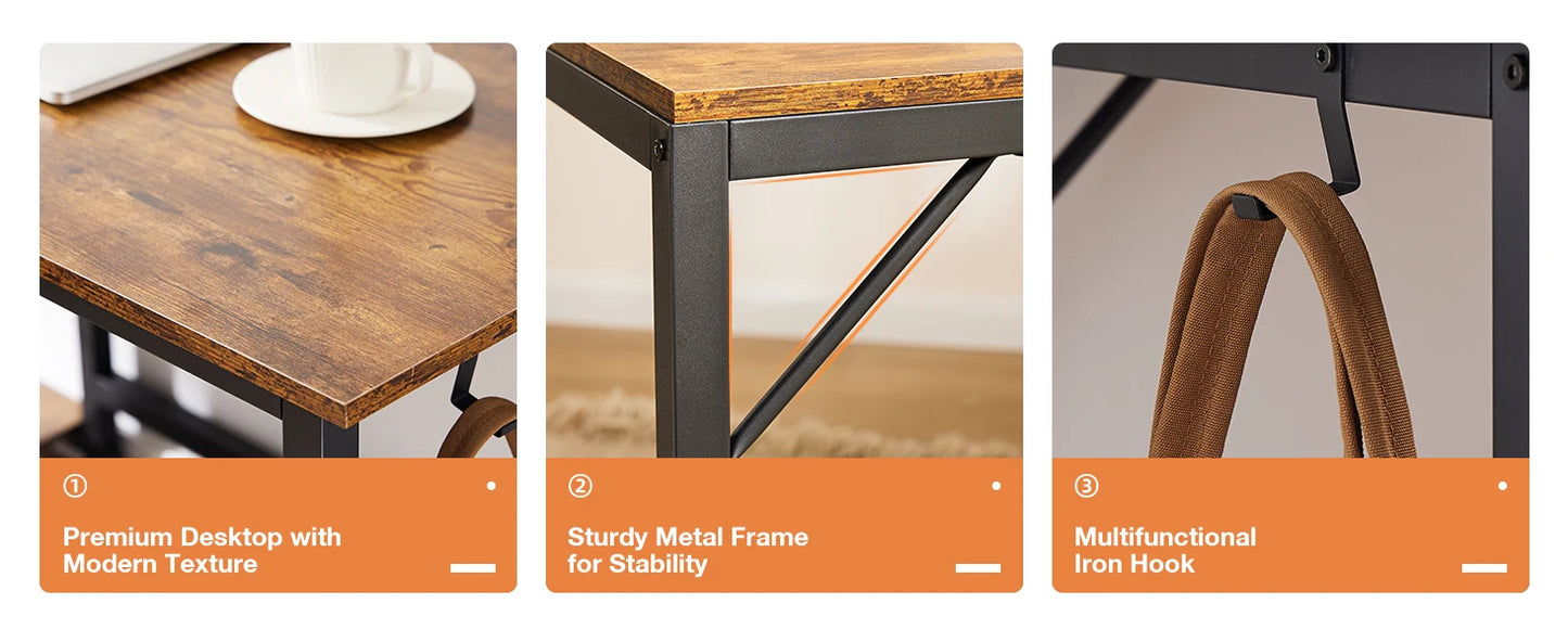 MBM Computer Desk with Two Tier Drawers