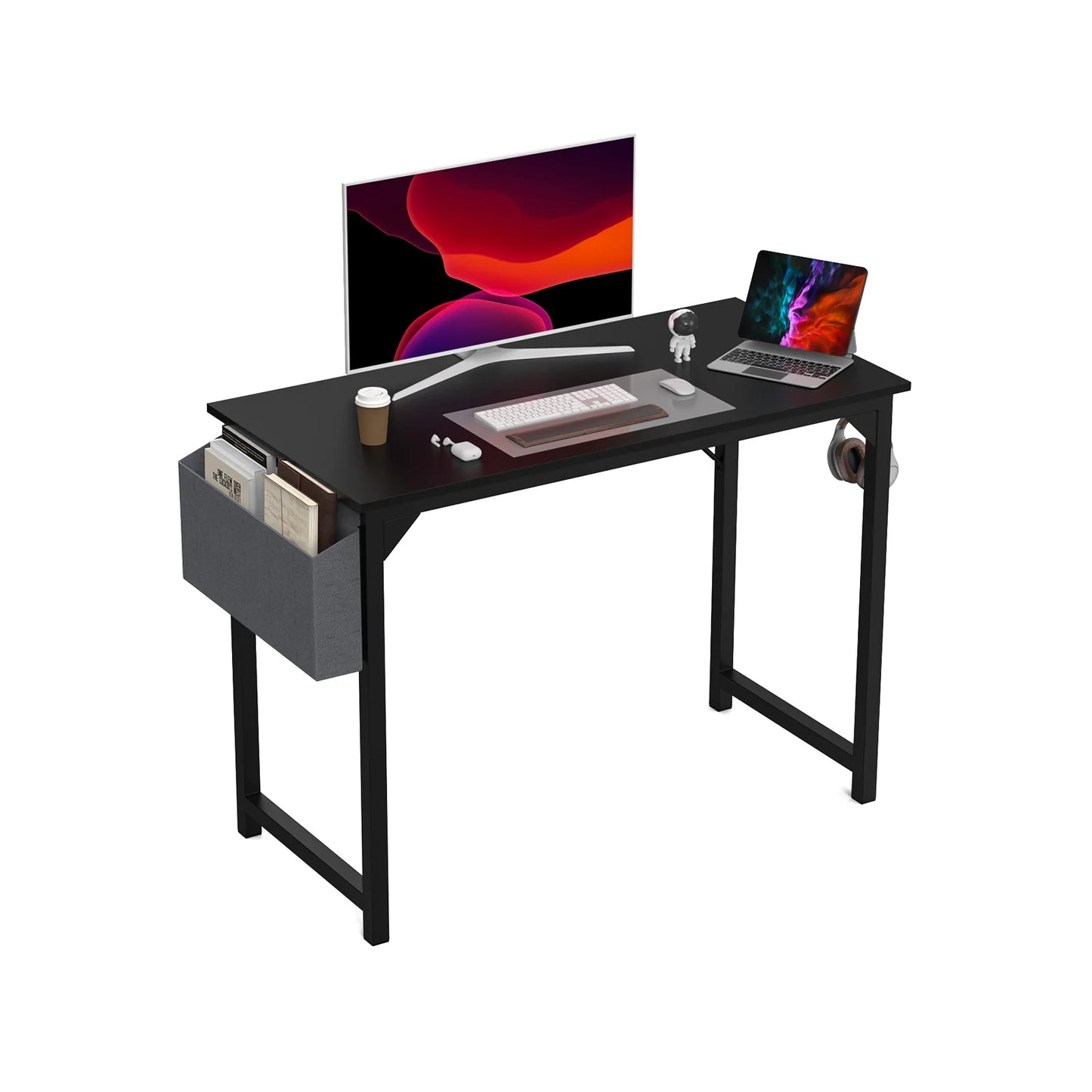 MBM Compact Computer Desk with Side Bag