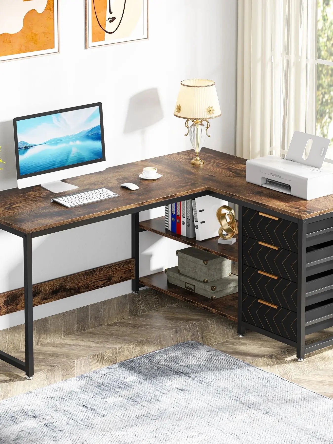 MBM 59 Inch L Shaped Desk