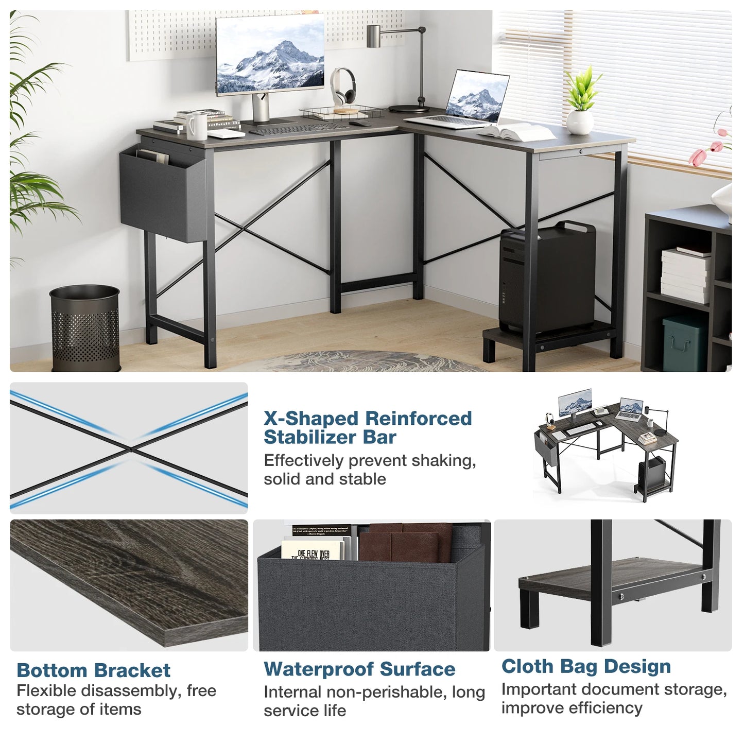 MBM L Shaped Gaming Desk 50 Inch