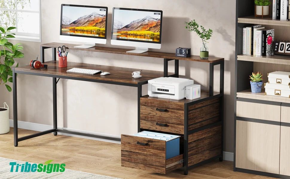 MBM Industrial Style Computer Desk 59 Inch