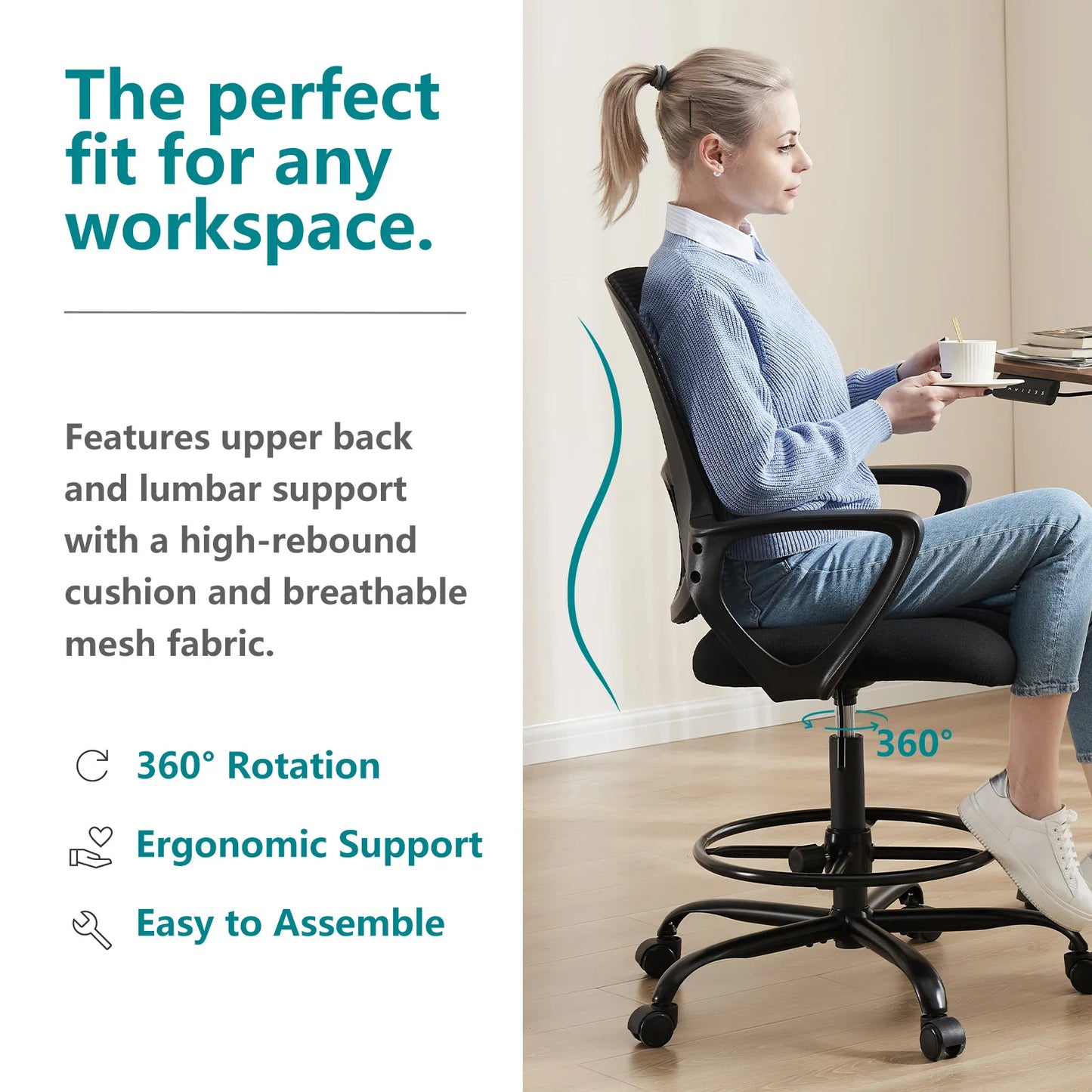 MBM Ergonomic Mesh Office Chair
