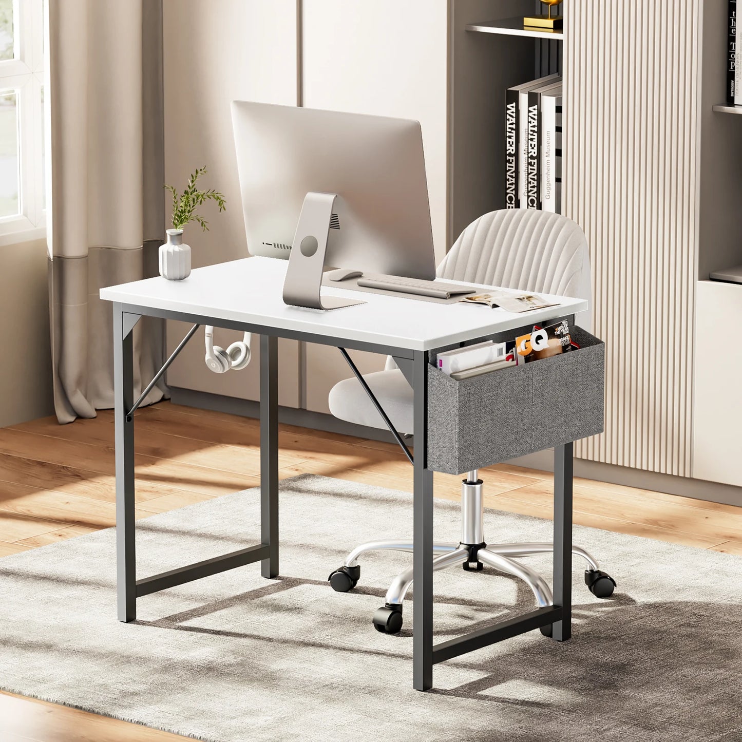 MBM Compact Computer Desk with Side Bag