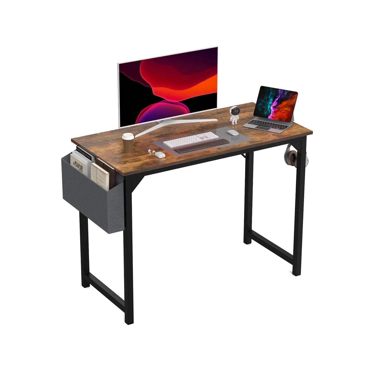 MBM Compact Computer Desk with Side Bag