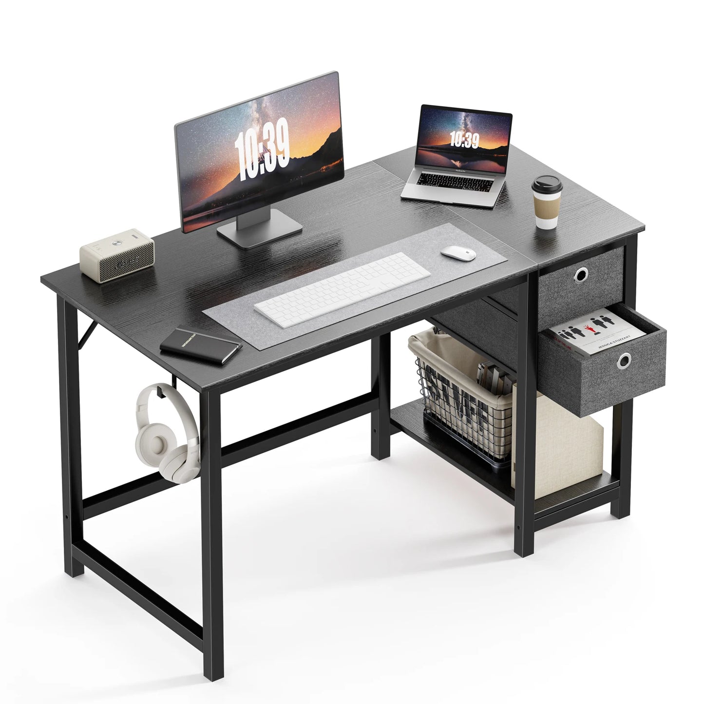 MBM Computer Desk with Two Tier Drawers