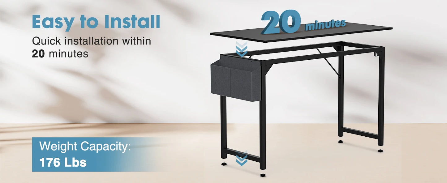 MBM Compact Computer Desk with Side Bag