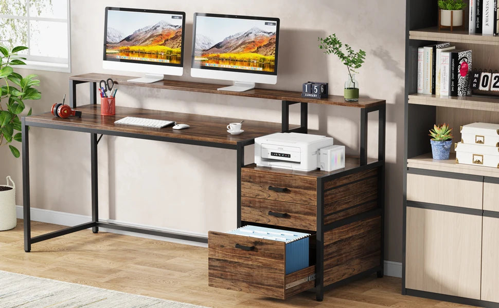 MBM Industrial Style Computer Desk 59 Inch