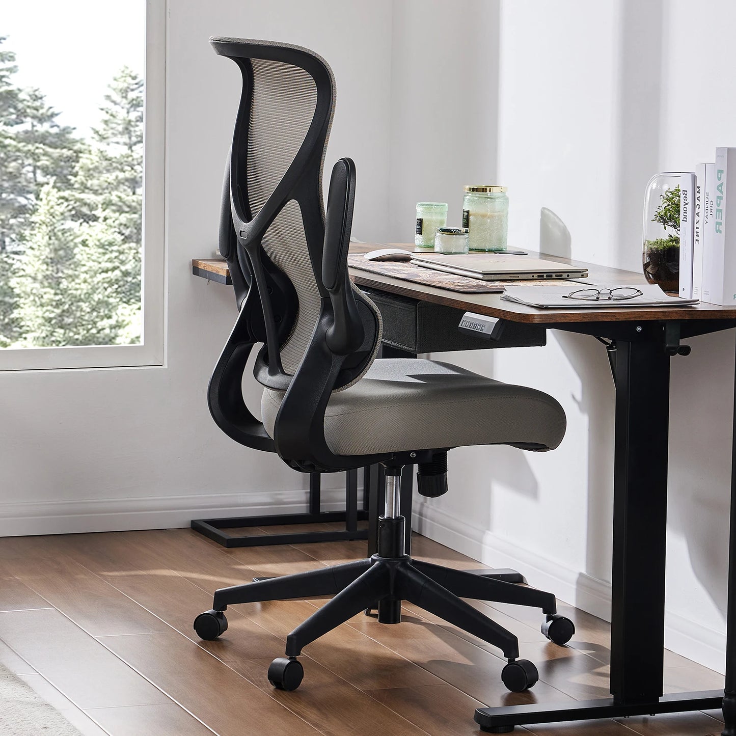 MBM High Back Mesh Office Chair with Flip Up Armrests