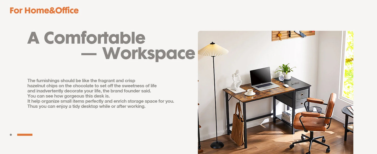 MBM Computer Desk with Two Tier Drawers