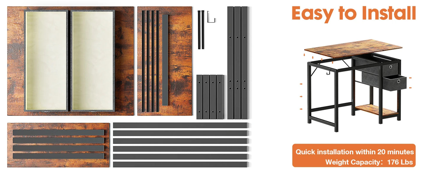 MBM Computer Desk with Two Tier Drawers