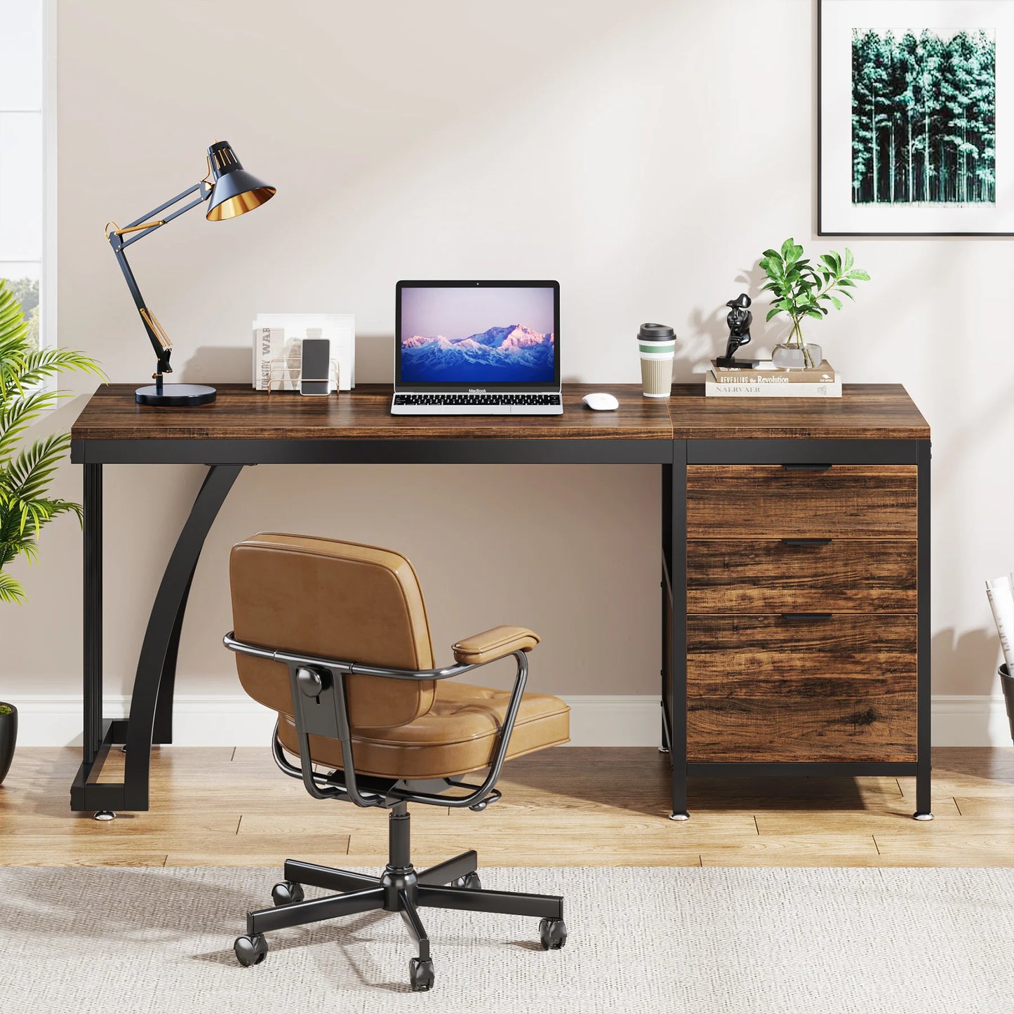 MBM Industrial Style Computer Desk 59 Inch