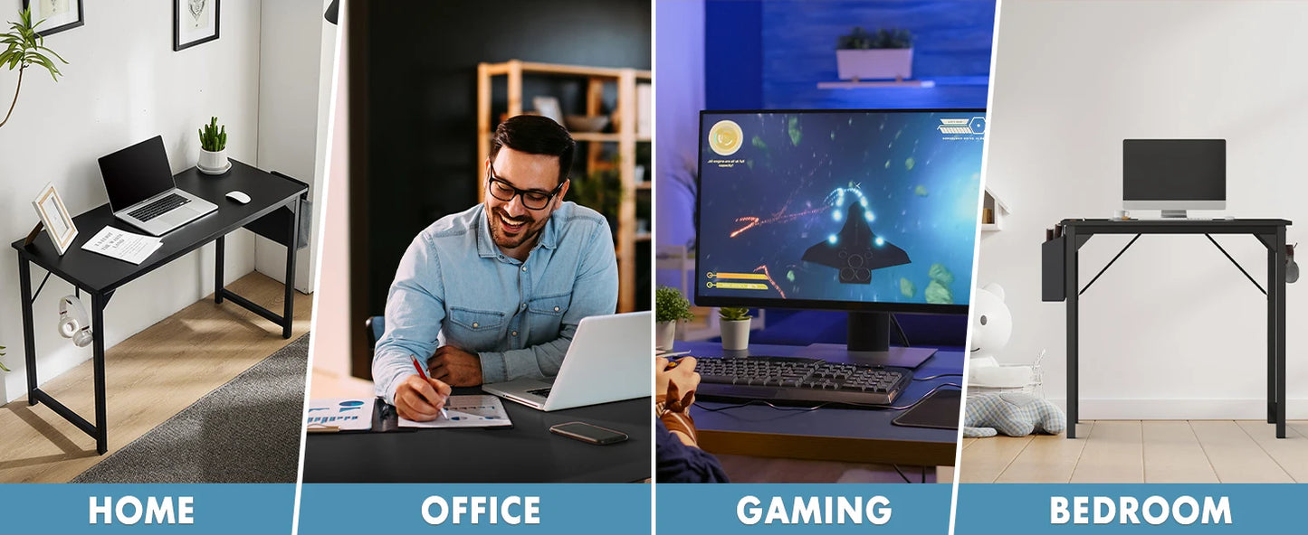 MBM Compact Computer Desk with Side Bag