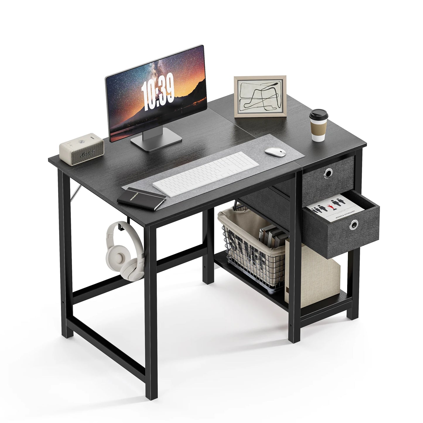 MBM Computer Desk with Two Tier Drawers