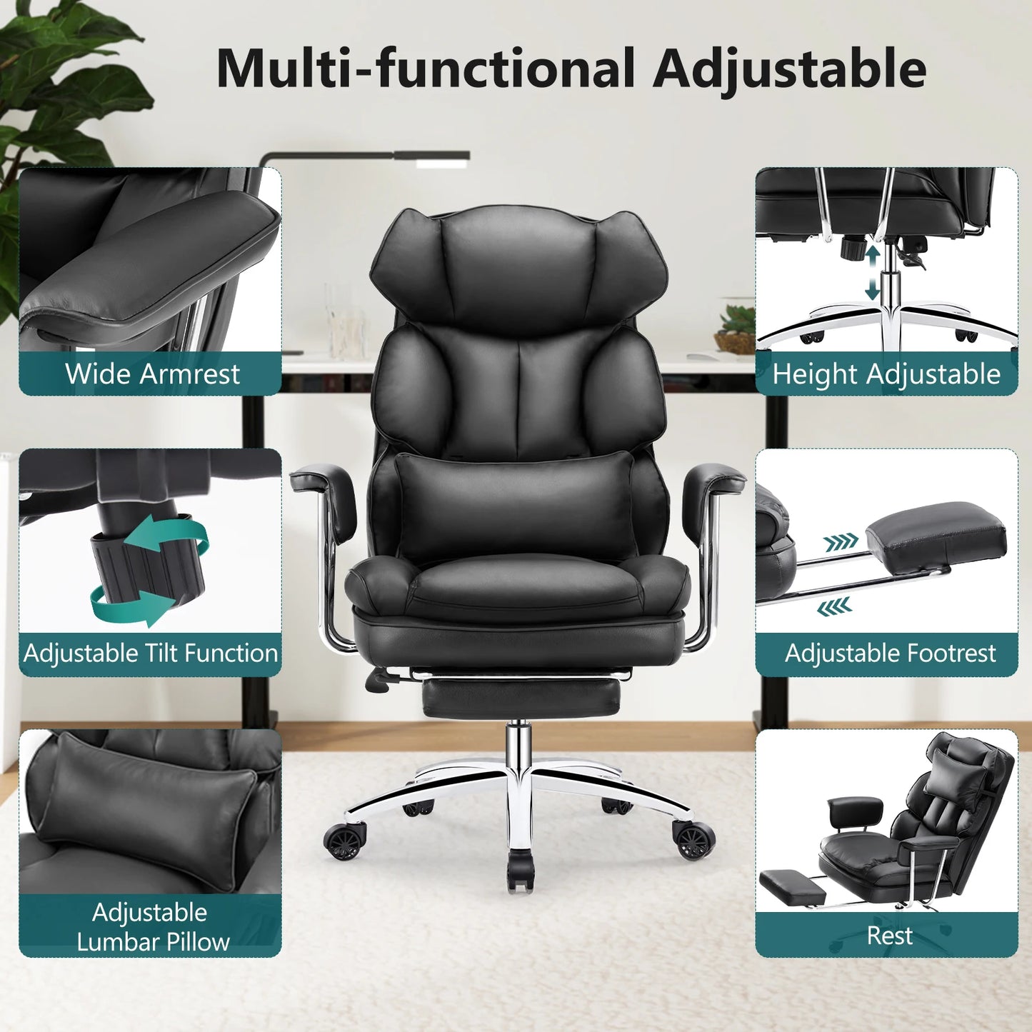 MBM Office Chair with Footrest