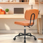 MBM Armless PU Leather Office Chair Modern Adjustable Height Desk Chair