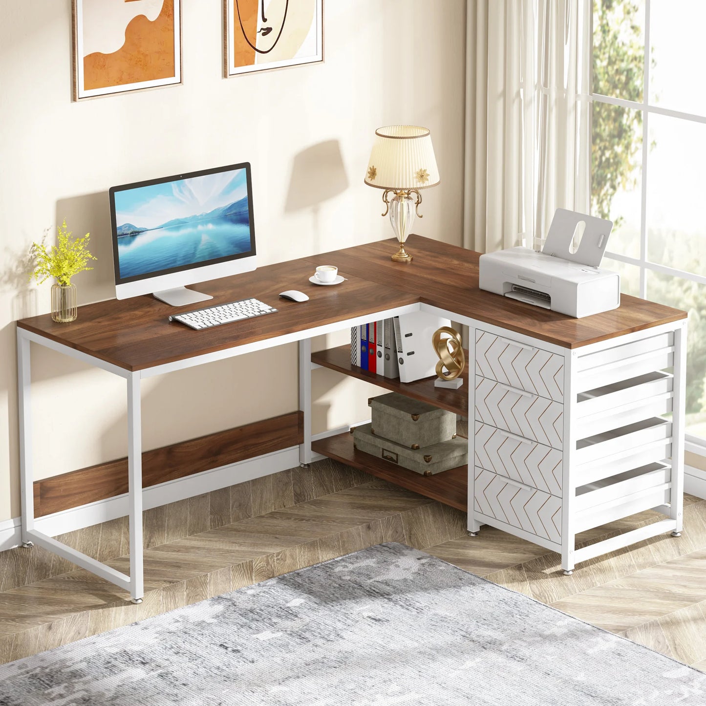 MBM 59 Inch L Shaped Desk