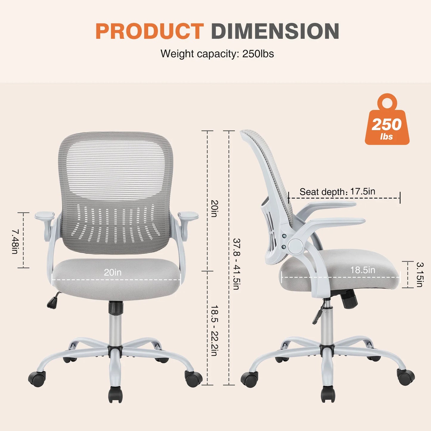 MBM Ergonomic Mesh Office Chair