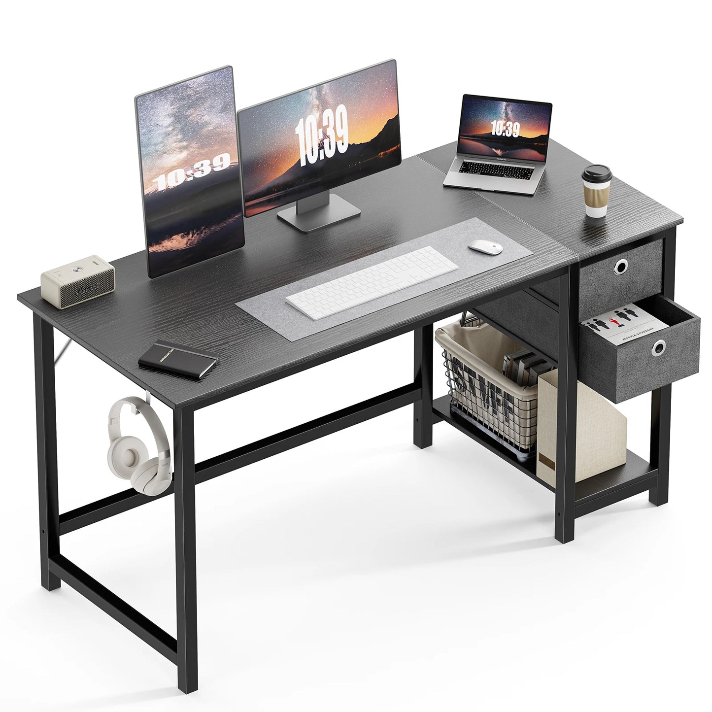 MBM Computer Desk with Two Tier Drawers