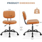 MBM Armless PU Leather Office Chair Modern Adjustable Height Desk Chair
