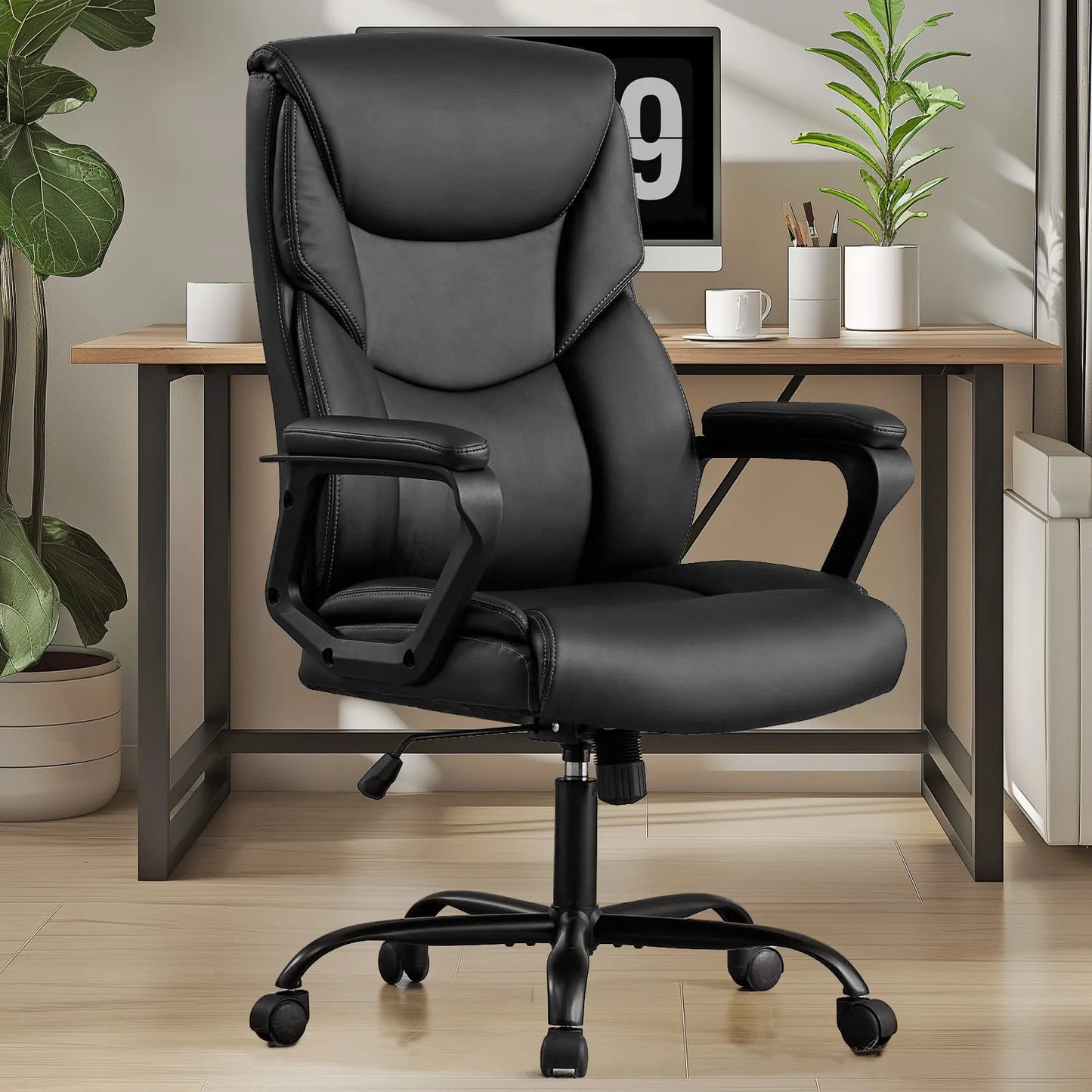 MBM PU Leather Gaming Chair with Padded Armrests Ergonomic Rocker for Gaming & Office