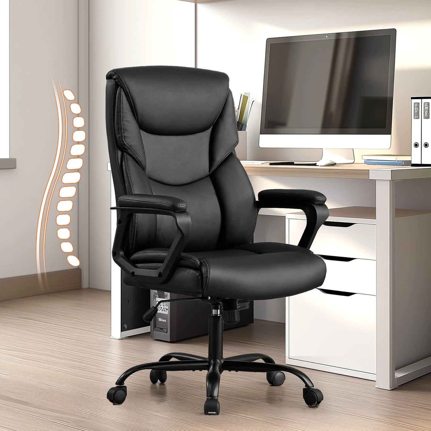 MBM PU Leather Gaming Chair with Padded Armrests Ergonomic Rocker for Gaming & Office