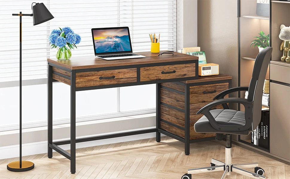 MBM Industrial Style Computer Desk 59 Inch