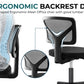 MBM Mesh Armless Office Chair with Lumbar Support – Low Back, Adjustable Height, 360° Swivel, Rolling Computer Chair