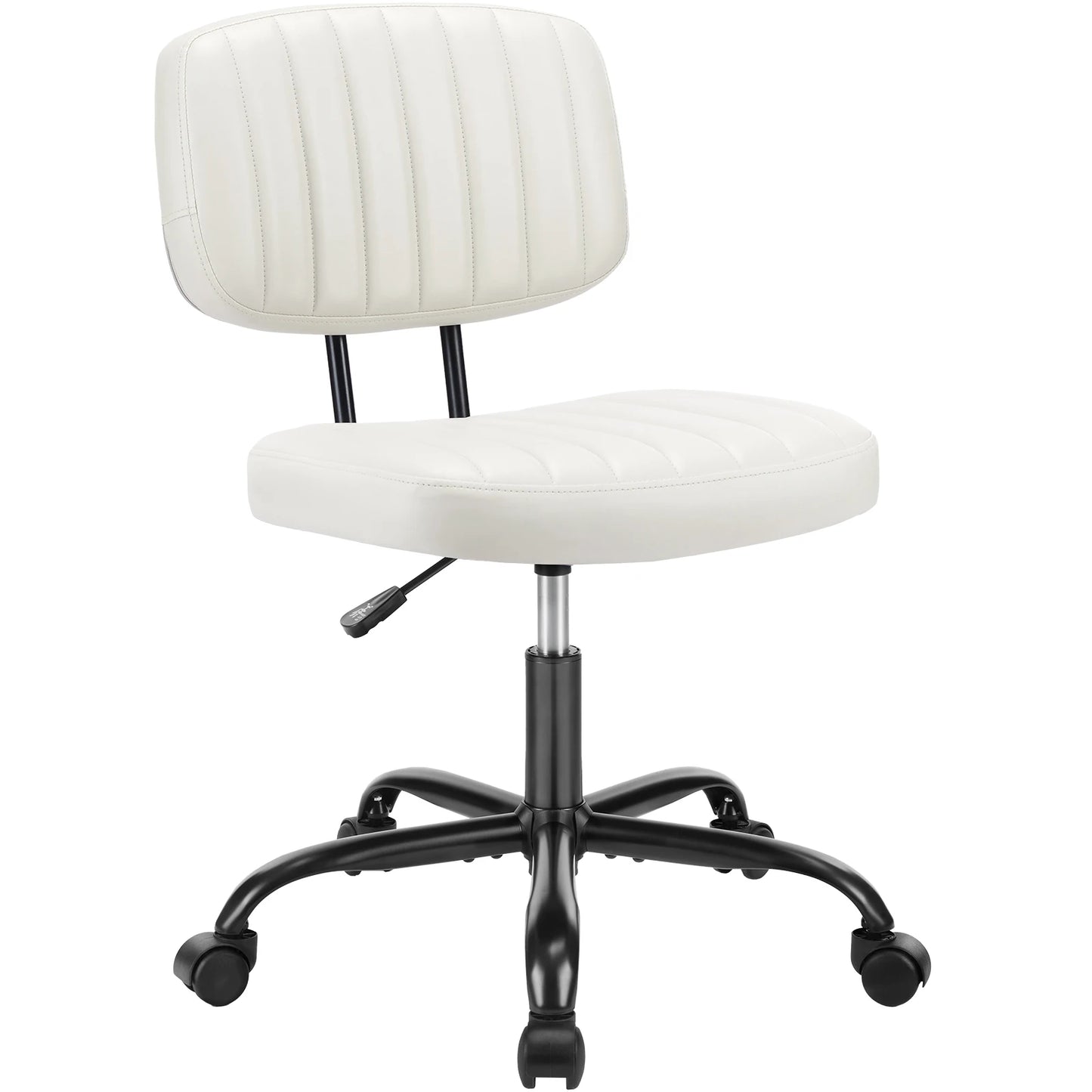 MBM Armless PU Leather Office Chair Modern Adjustable Height Desk Chair