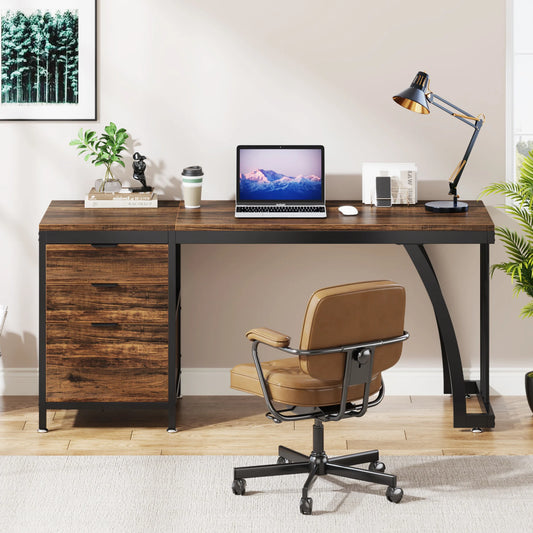 MBM Industrial Style Computer Desk 59 Inch