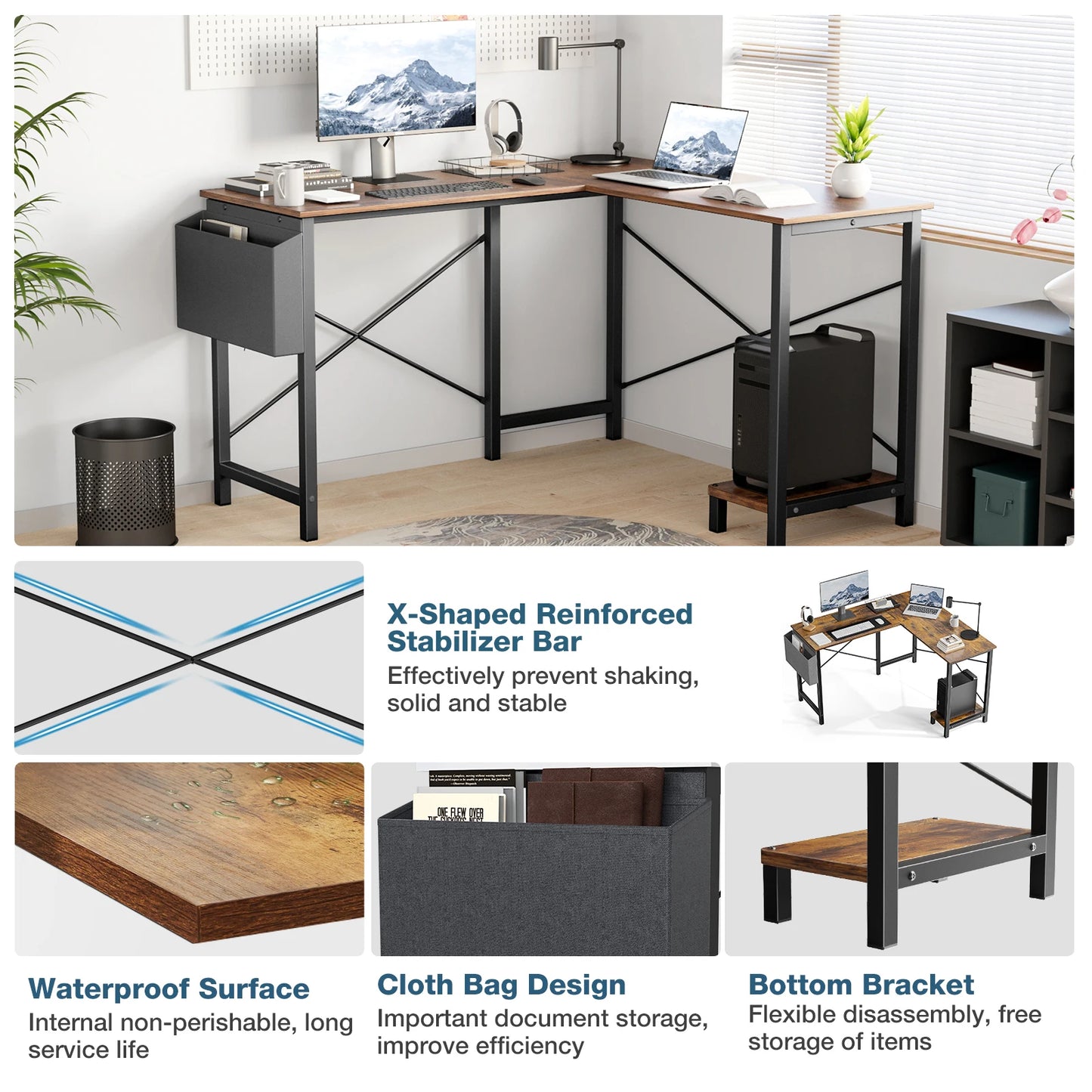 MBM L Shaped Gaming Desk 50 Inch