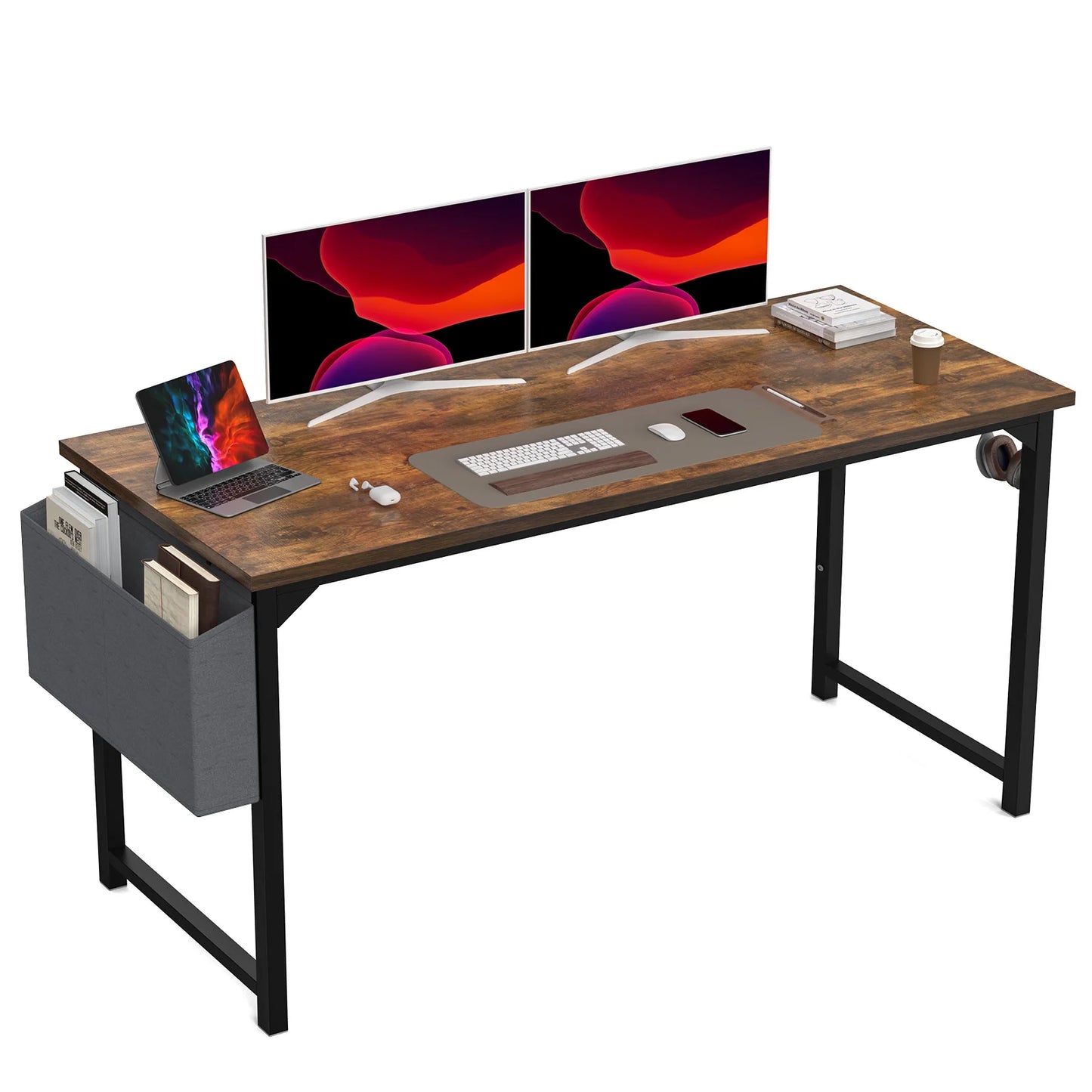 MBM Compact Computer Desk with Side Bag