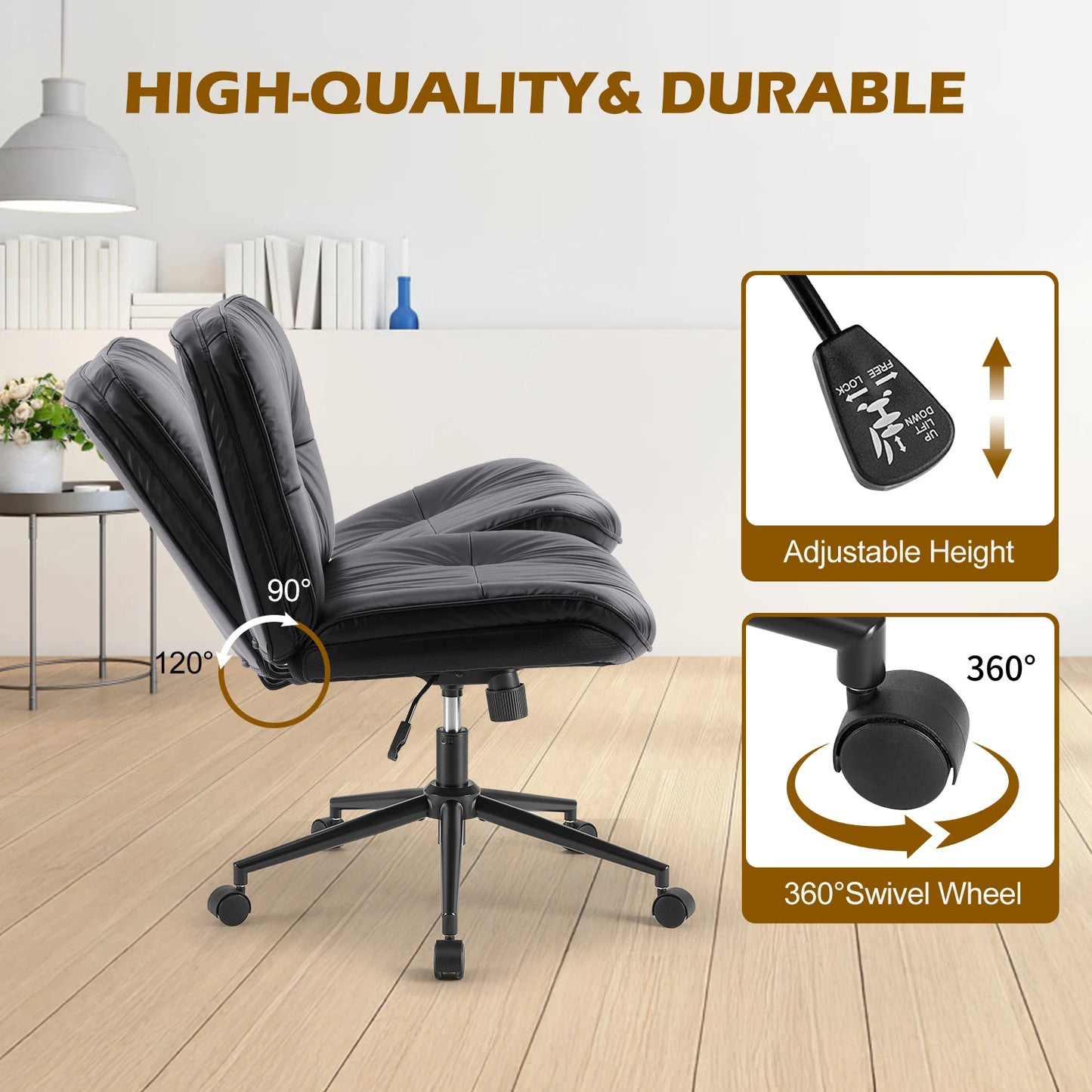 MBM Cross Legged PU Leather Chair