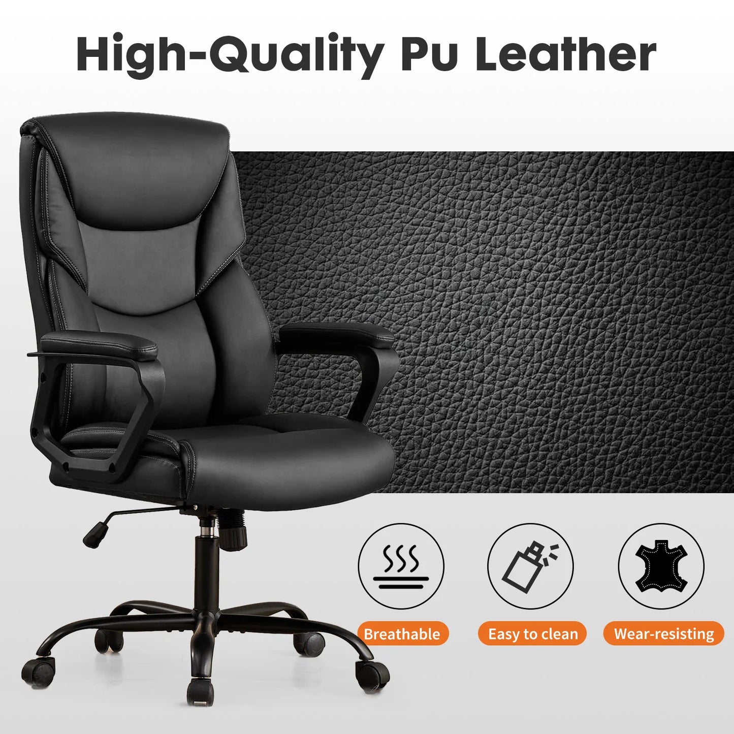 MBM PU Leather Gaming Chair with Padded Armrests Ergonomic Rocker for Gaming & Office