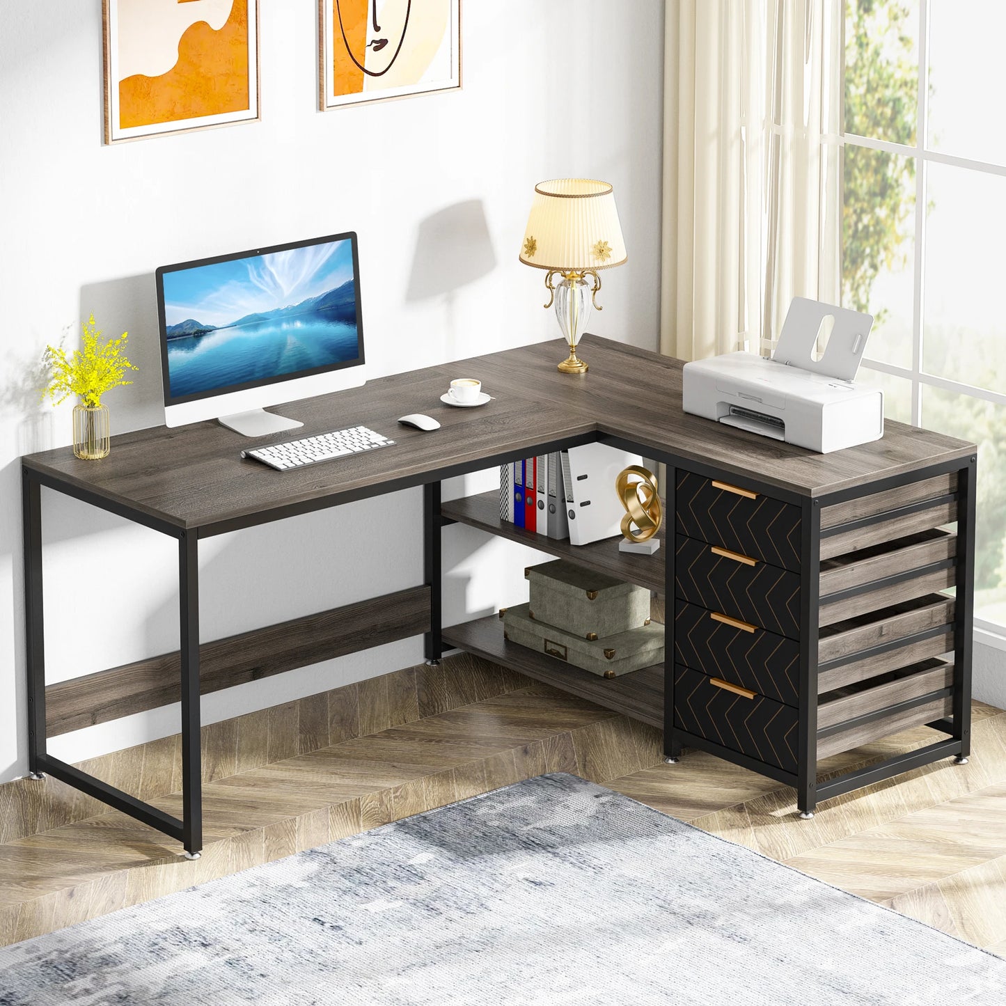 MBM 59 Inch L Shaped Desk