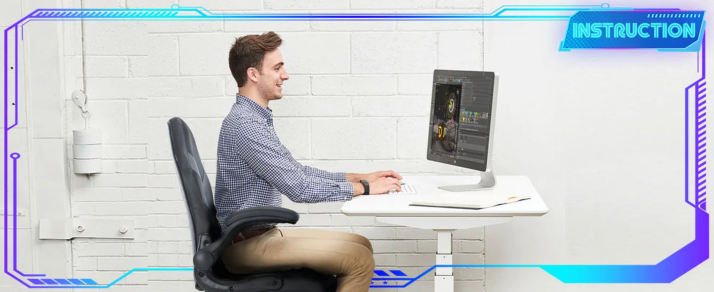 MBM Ergonomic PU Leather Office & Gaming Chair – Adjustable Height, Flip-Up Armrests, Racing Design