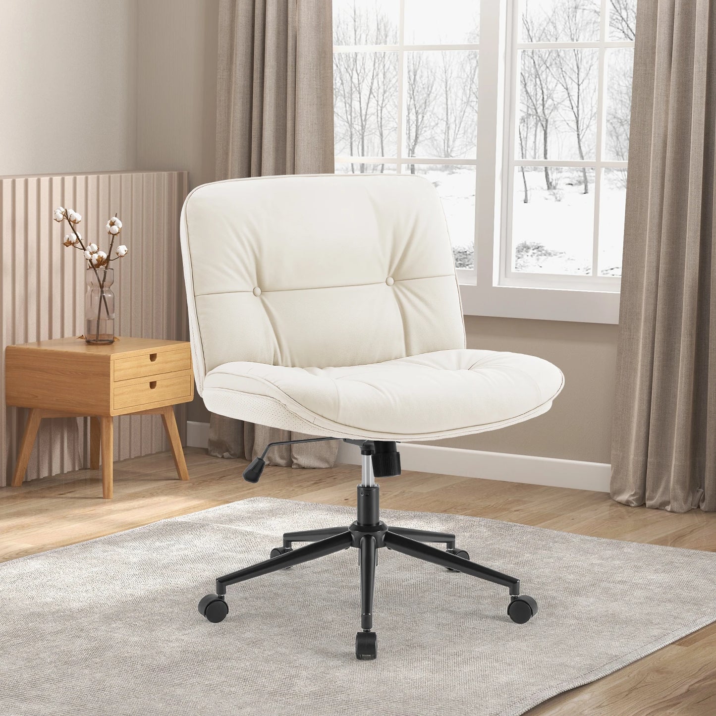 MBM Cross Legged PU Leather Chair